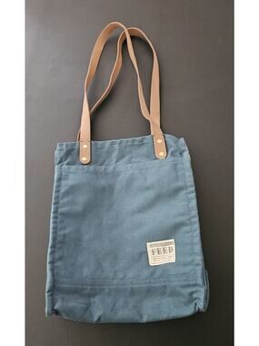 EUC Feed Projects Canvas Market Tote with Leather Straps
